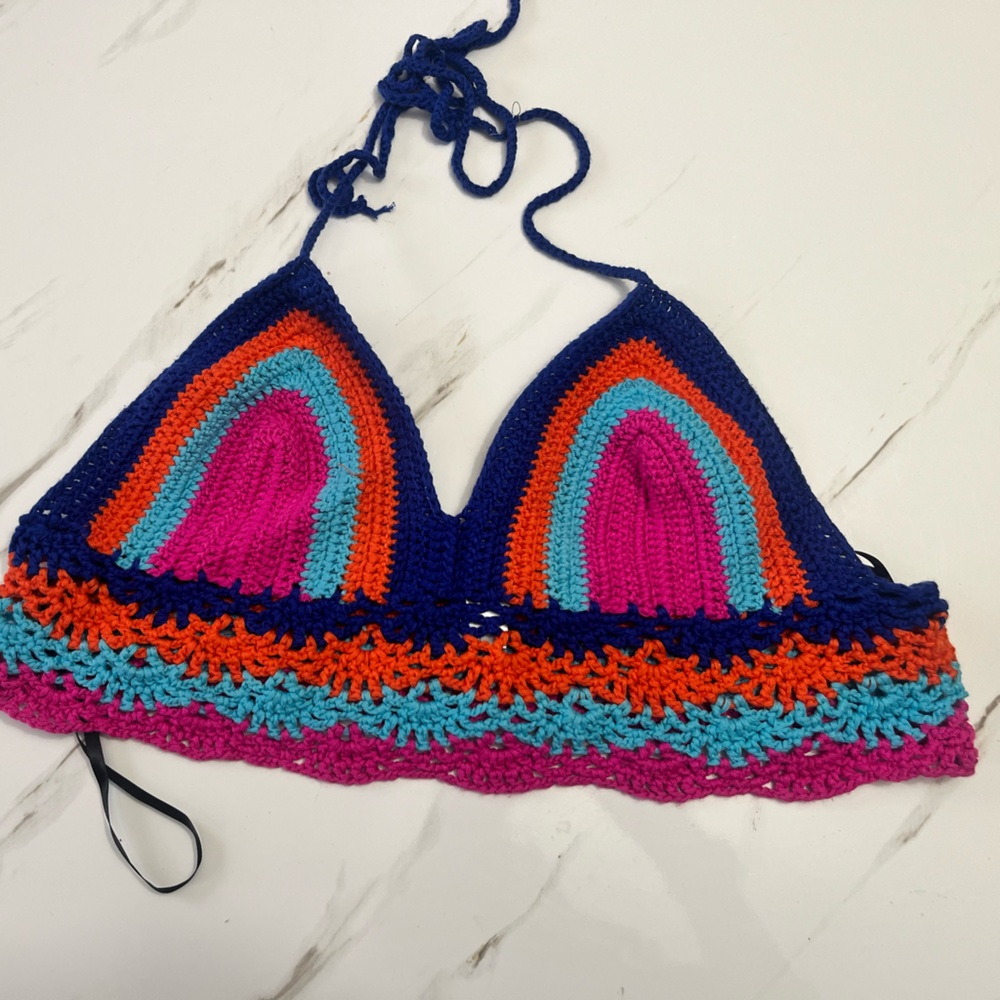 Colorful Crochet Bikini Top